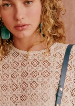 Sezane Chemises & Blouses|Blouse Lova Beige
