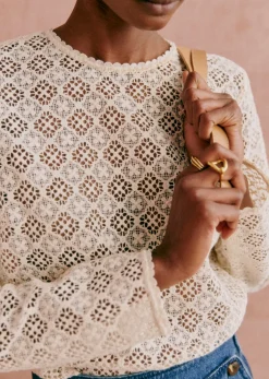 Sezane Chemises & Blouses|Blouse Lova Beige