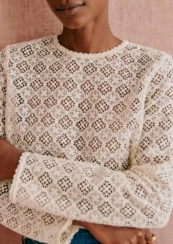 Sezane Chemises & Blouses|Blouse Lova Beige