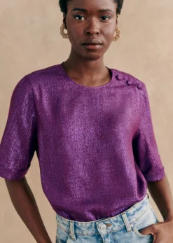 Sezane Chemises & Blouses|Blouse Tiberio Violet