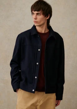 Sezane Vestes laine|Blousons|Blouson Milton Marine