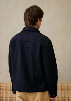 Sezane Vestes laine|Blousons|Blouson Milton Marine