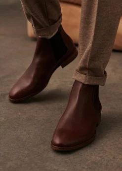 Sezane Chaussures|Bottines Chelsea Woody Cuir Tradition Camel