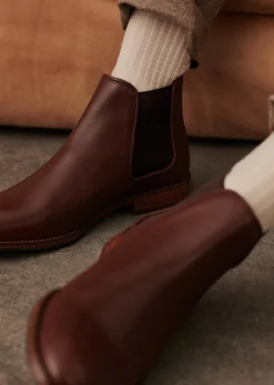 Sezane Chaussures|Bottines Chelsea Woody Cuir Tradition Camel