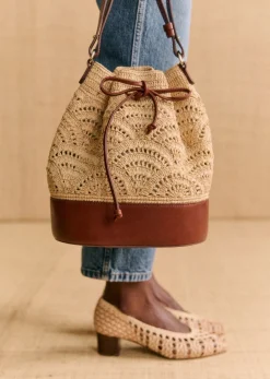 Sezane Paniers & Pochettes|Bourse Alma Raphia Naturel