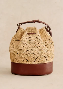 Sezane Paniers & Pochettes|Bourse Alma Raphia Naturel