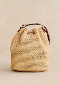 Sezane Nos Sacs Iconiques|Maroquinerie|Bourse Farrow Raphia Naturel