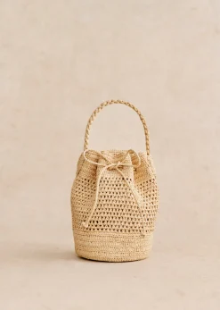 Sezane Paniers & Pochettes|Bourse Mini Capucine Raphia Naturel