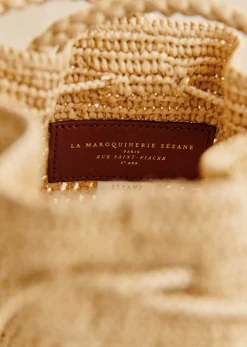 Sezane Paniers & Pochettes|Bourse Mini Capucine Raphia Naturel