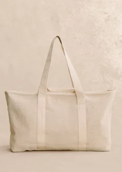 Sezane Lifestyle|Le Bain|Cabas Ecru Multicolore