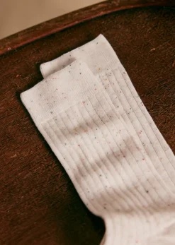 Sezane Accessoires|Chaussettes Dorian Blanc Moucheté Multico