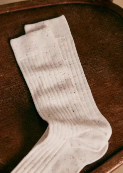 Sezane Accessoires|Chaussettes Dorian Blanc Moucheté Multico