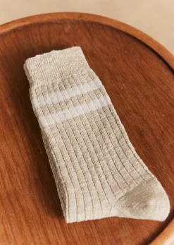 Sezane Accessoires|Chaussettes Leon Beige Chiné