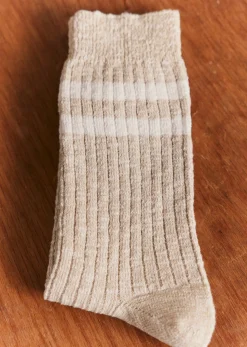 Sezane Accessoires|Chaussettes Leon Beige Chiné