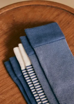 Sezane Accessoires|Chaussettes Pack Kitts Bleu Acier