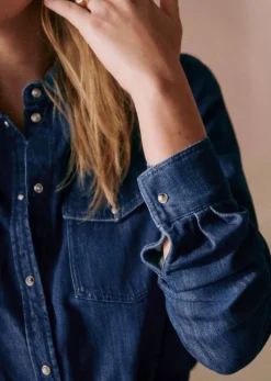 Sezane Chemises & Blouses|Chemise Alba Bleu Denim