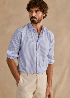 Sezane Costumes|Chemise Allen Blanc Rayures Bleues