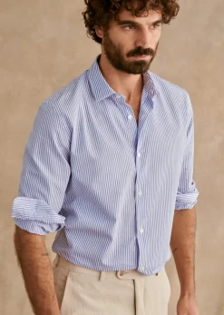 Sezane Costumes|Chemise Allen Blanc Rayures Bleues