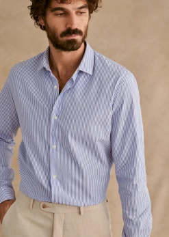 Sezane Costumes|Chemise Allen Blanc Rayures Bleues