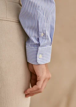 Sezane Costumes|Chemise Allen Blanc Rayures Bleues