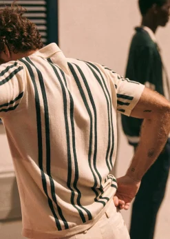 Sezane Chemises & Blouses|Chemises rayures|Chemise Braden Écru Rayures Vertes