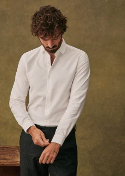 Sezane Costumes|Chemises formelles|Chemise Bruce Pinpoint Blanc