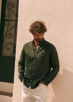 Sezane Chemises lin|Le Bain|Chemise Charlie Lin