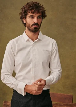 Sezane Costumes|Chemises formelles|Chemise Garvin Pinpoint Blanc