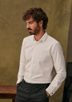 Sezane Costumes|Chemises formelles|Chemise Garvin Pinpoint Blanc