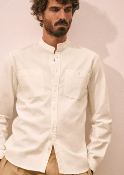 Sezane Chemises col mao|Chemises coton lin|Chemise Leone Blanc