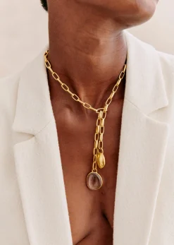 Sezane Bijoux|Bijoux|Collier Arya Doré Transparent