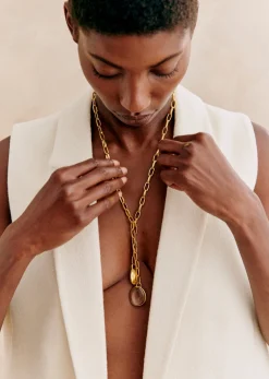 Sezane Bijoux|Bijoux|Collier Arya Doré Transparent