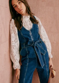 Sezane Combinaisons|Tous les Pantalons & Combinaisons|Combinaison Selene Bleu Foncé