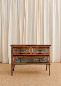 Sezane La Sélection Vintage|Commode Italienne Décorée Vintage Teck