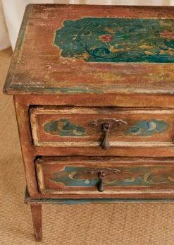 Sezane La Sélection Vintage|Commode Italienne Décorée Vintage Teck