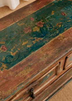 Sezane La Sélection Vintage|Commode Italienne Décorée Vintage Teck