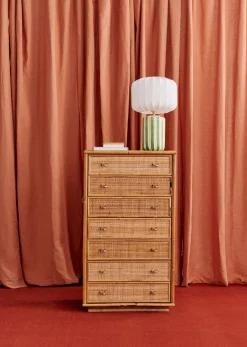 Sezane La Sélection Vintage|Console En Et Bambou Vintage Rotin