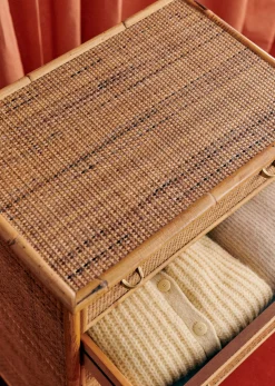 Sezane La Sélection Vintage|Console En Et Bambou Vintage Rotin