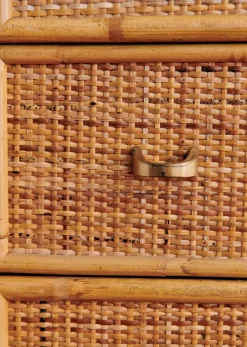 Sezane La Sélection Vintage|Console En Et Bambou Vintage Rotin