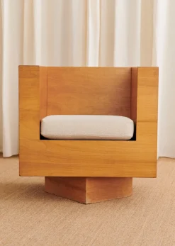 Sezane La Sélection Vintage|Fauteuil Cubique Vintage Bouleau