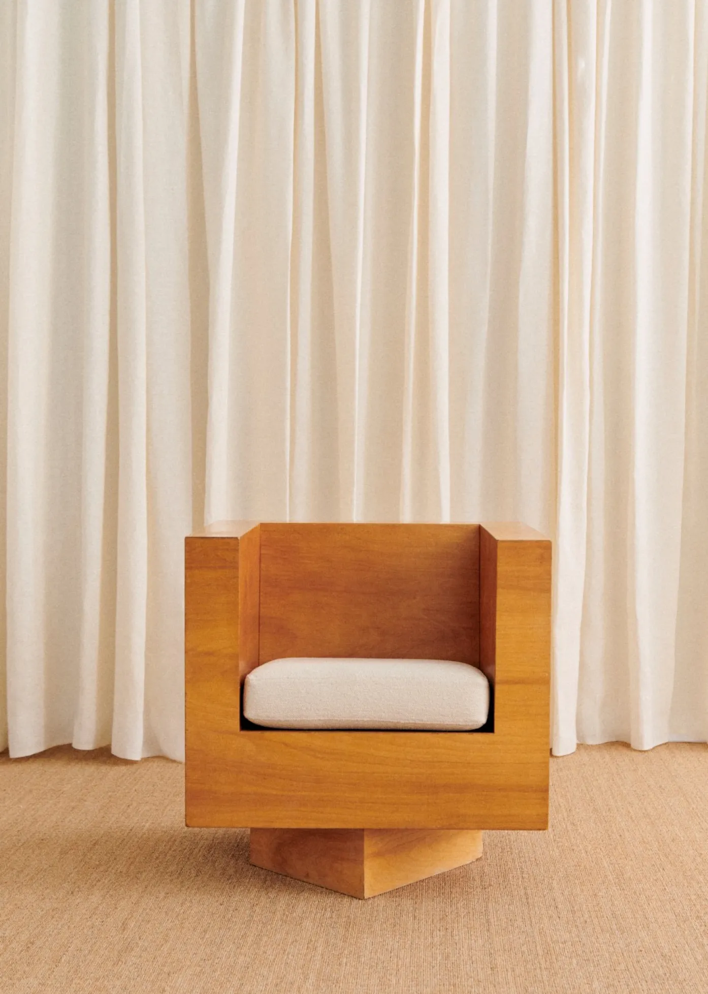 Sezane La Sélection Vintage|Fauteuil Cubique Vintage Bouleau