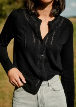 Sezane Maille|Gilet Eleanor Noir