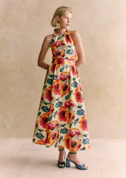 Sezane Jupes & Shorts|Jupe Adrianna - Sézane X Momonì Maxi Fleurs Fond Ecru