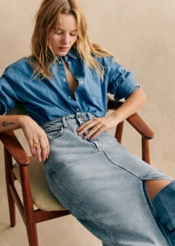 Sezane Jupes & Shorts|Jupe Despina Bleach