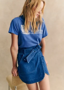 Sezane Jupes & Shorts|Jupe Lana Bleu Denim Foncé