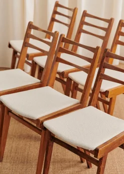 Sezane La Sélection Vintage|Lot De 6 Chaises Années 1960 Hêtre