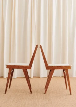 Sezane La Sélection Vintage|Lot De 6 Chaises Années 1960 Hêtre