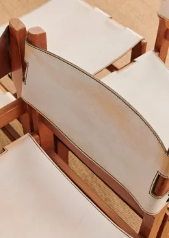 Sezane La Sélection Vintage|Lot De 6 Chaises Maison Regain Années 1960 Orme et cuir