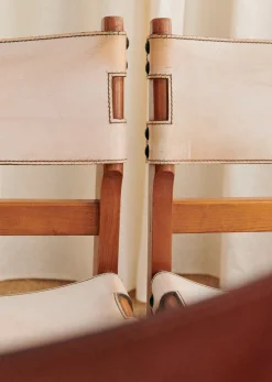 Sezane La Sélection Vintage|Lot De 6 Chaises Maison Regain Années 1960 Orme et cuir