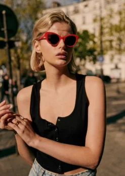 Sezane Solaires|Le Bain|Lunettes De Soleil Bianca - Création Solidaire Rouge
